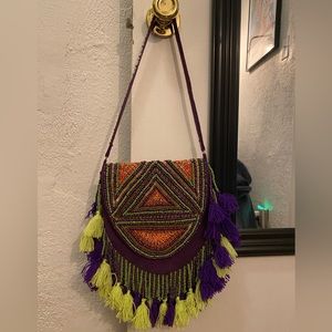 Ibiza Festival Beaded Tassel Shoulder Bag